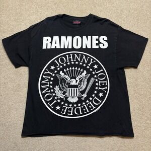 Ramones Band Shirt Mens XL Black Eagle Seal Logo Punk Rock Graphic Tee 2008